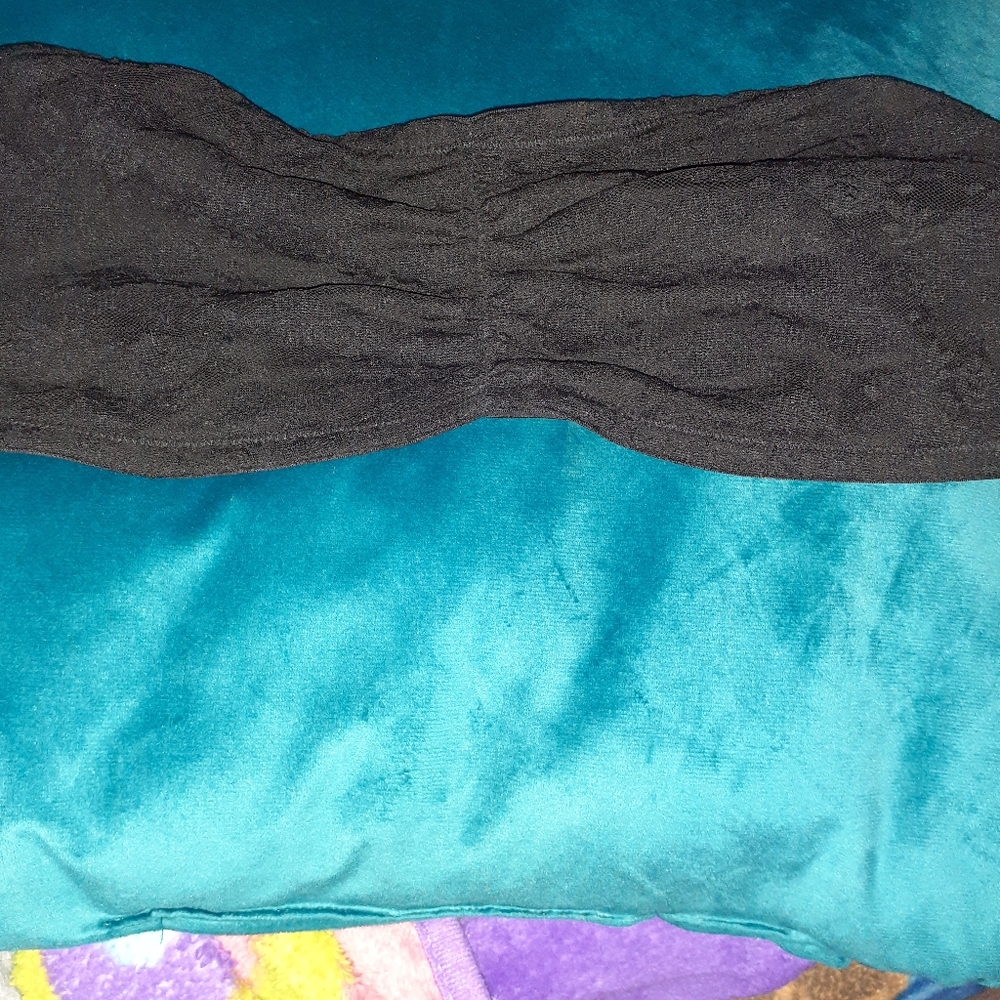 Victorias Secret PINK Large Black Lace Bandeau Bra